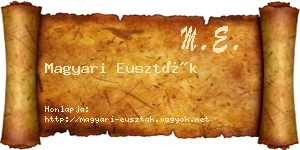 Magyari Euszták névjegykártya